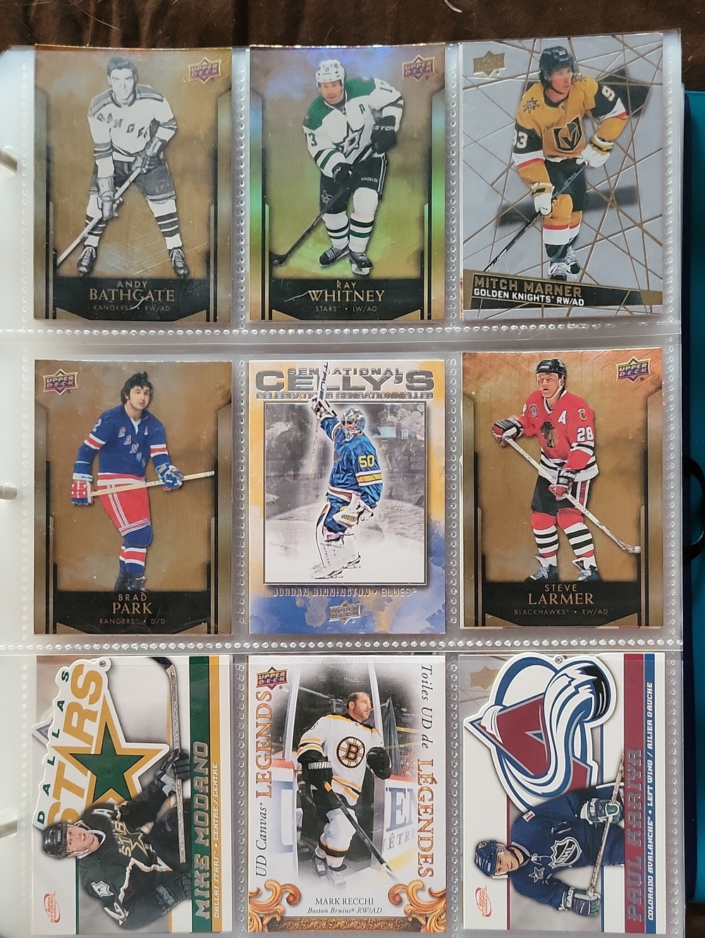 Hockey Trading Card Binder Page - Multi-Color Cards Collection